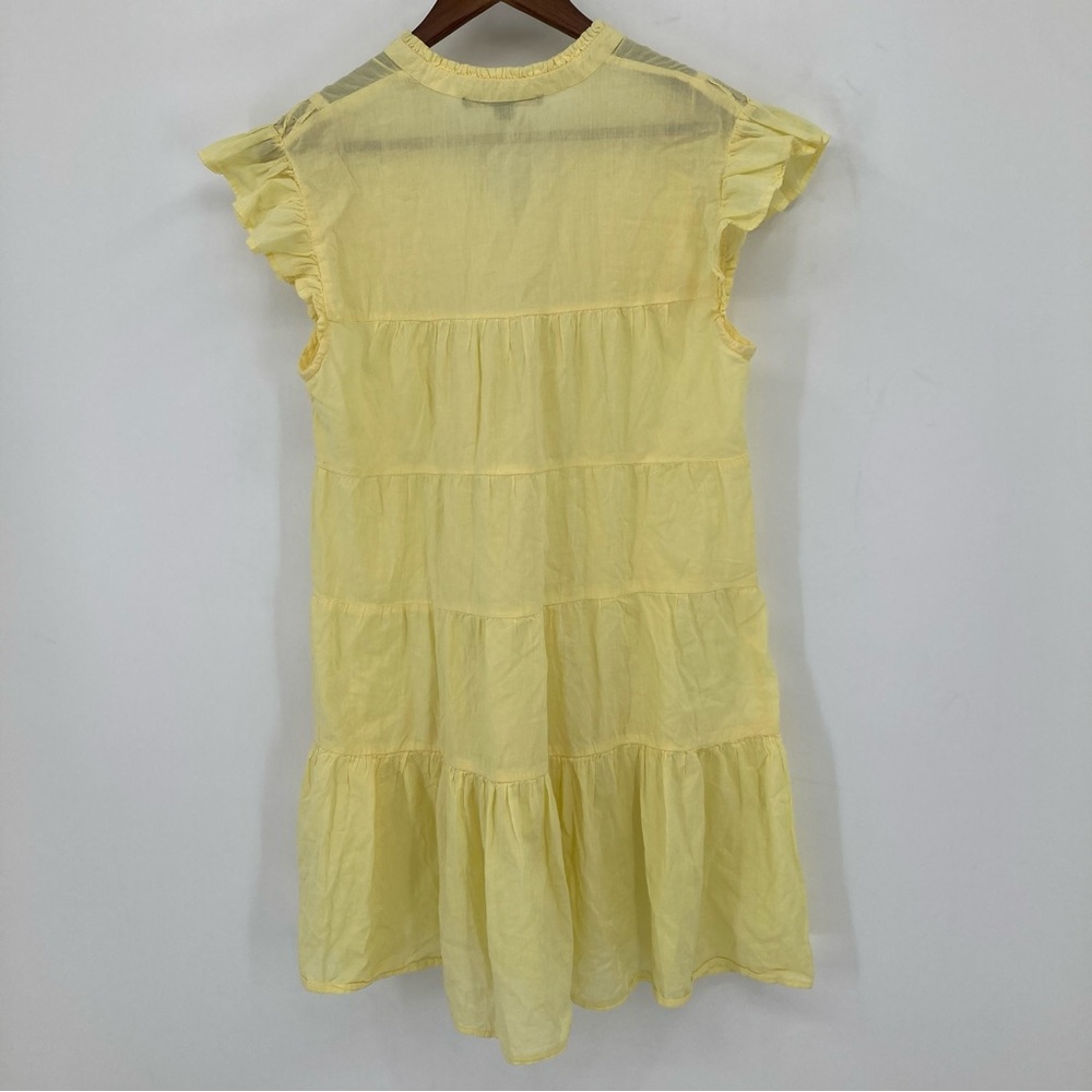 Boston Proper Tiered Shift Dress Lemon Drop XS Babydoll Ruffled Feminine Boho - Picture 7 of 7